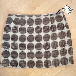 NWT Milly Coconut Brown Circle Print Mini Skirt